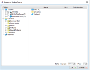 Advanced folder select